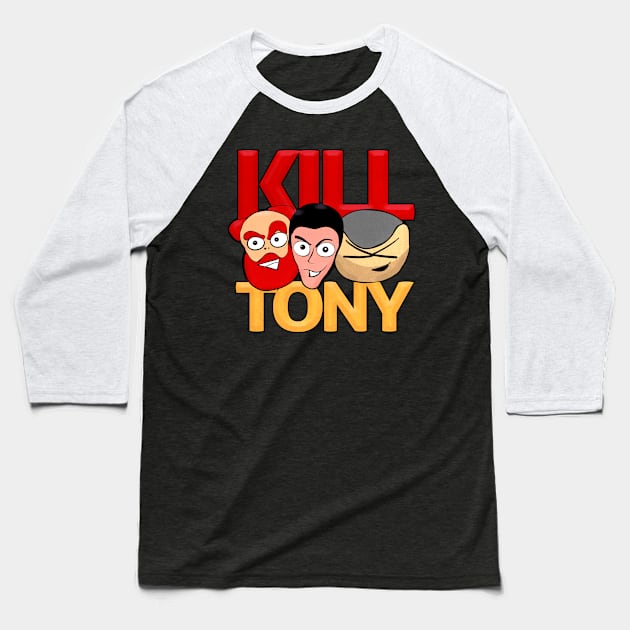 Kill Tony Characters South Park Style (White) Baseball T-Shirt by Ina